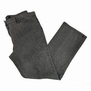 Talbots Women’s Jeans Gray Black Pinstripe Classic Bootcut Denim Size 14